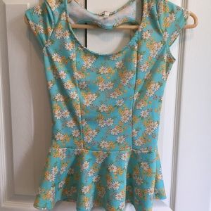Floral peplum top
